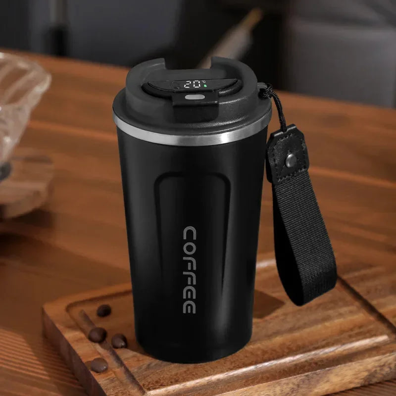 Stainless Steel Thermos Coffee Mug with Temperature Display – 380ml/510ml