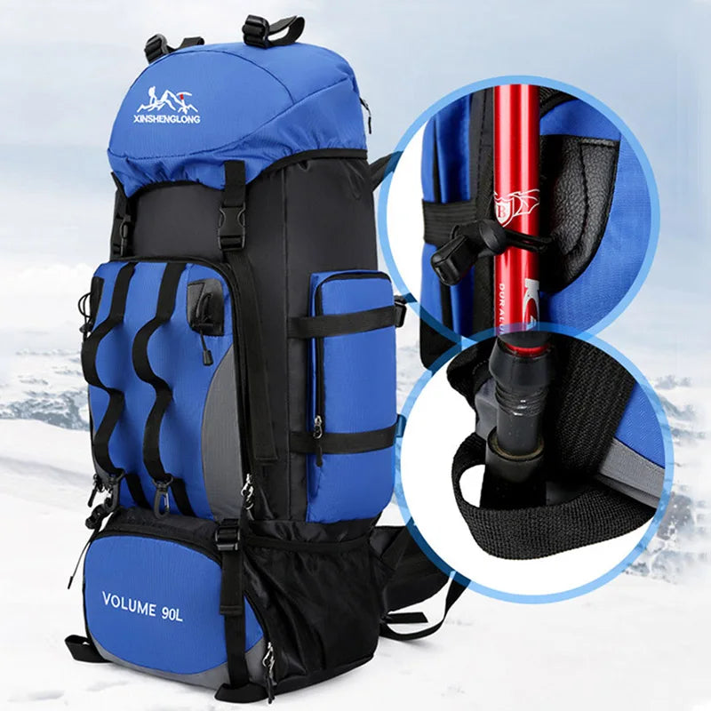 90L Waterproof Hiking Backpack – Large Capacity Outdoor Camping Rucksack