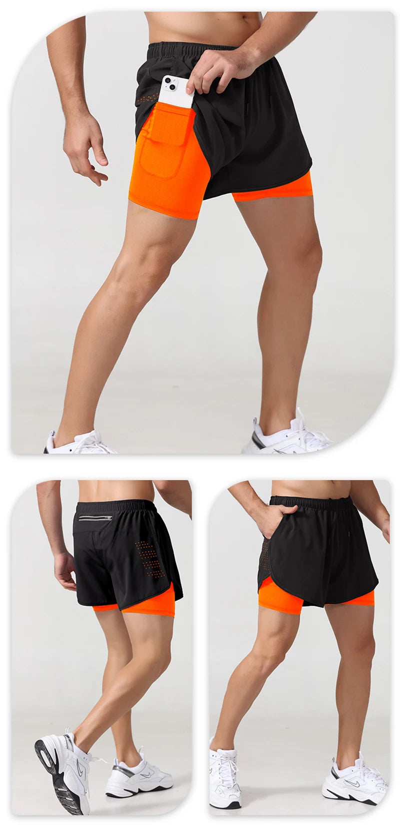 Quick-Dry Double-Layer Running Shorts