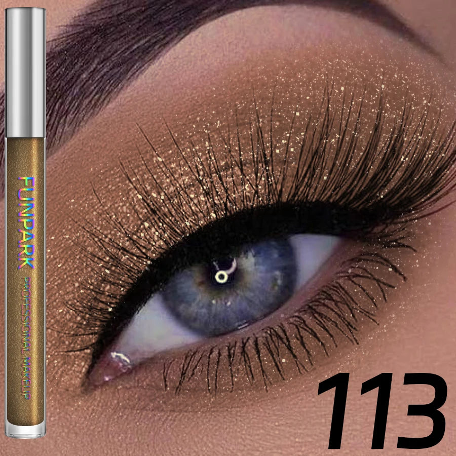 Colorful Liquid Eyeshadow & Glitter Eyeliner – Long-Lasting Shimmer