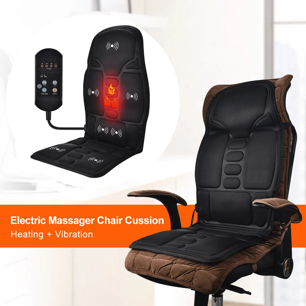 Electric Infrared Back Massager Chair Cushion – Full-Body Relief