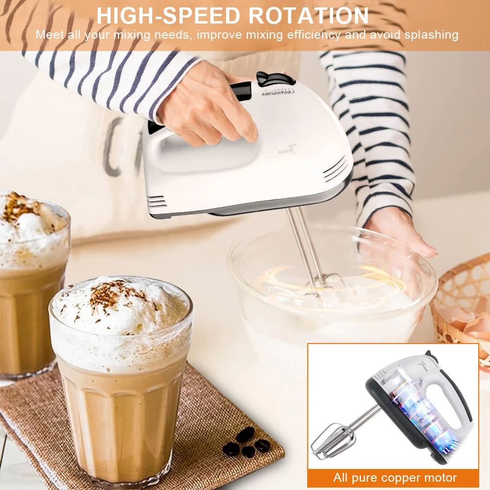 Electric Hand Mixer – Portable Cream & Pastry Blender with Automatic Egg Beater