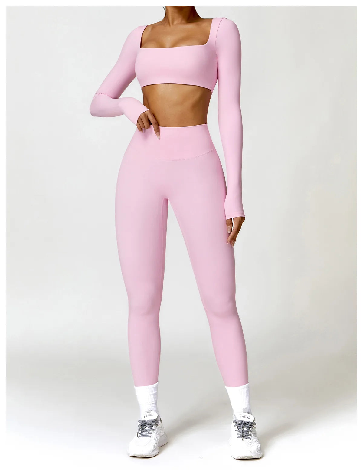 Women's 2PCS Quick-Dry Yoga Set – Long Sleeve Sports Shirt & Leggings