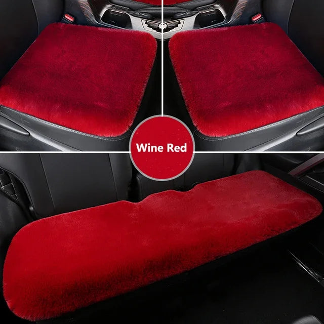 Winter Plush Rabbit Fur Car Seat Cushion – Ultra-Soft & Warm