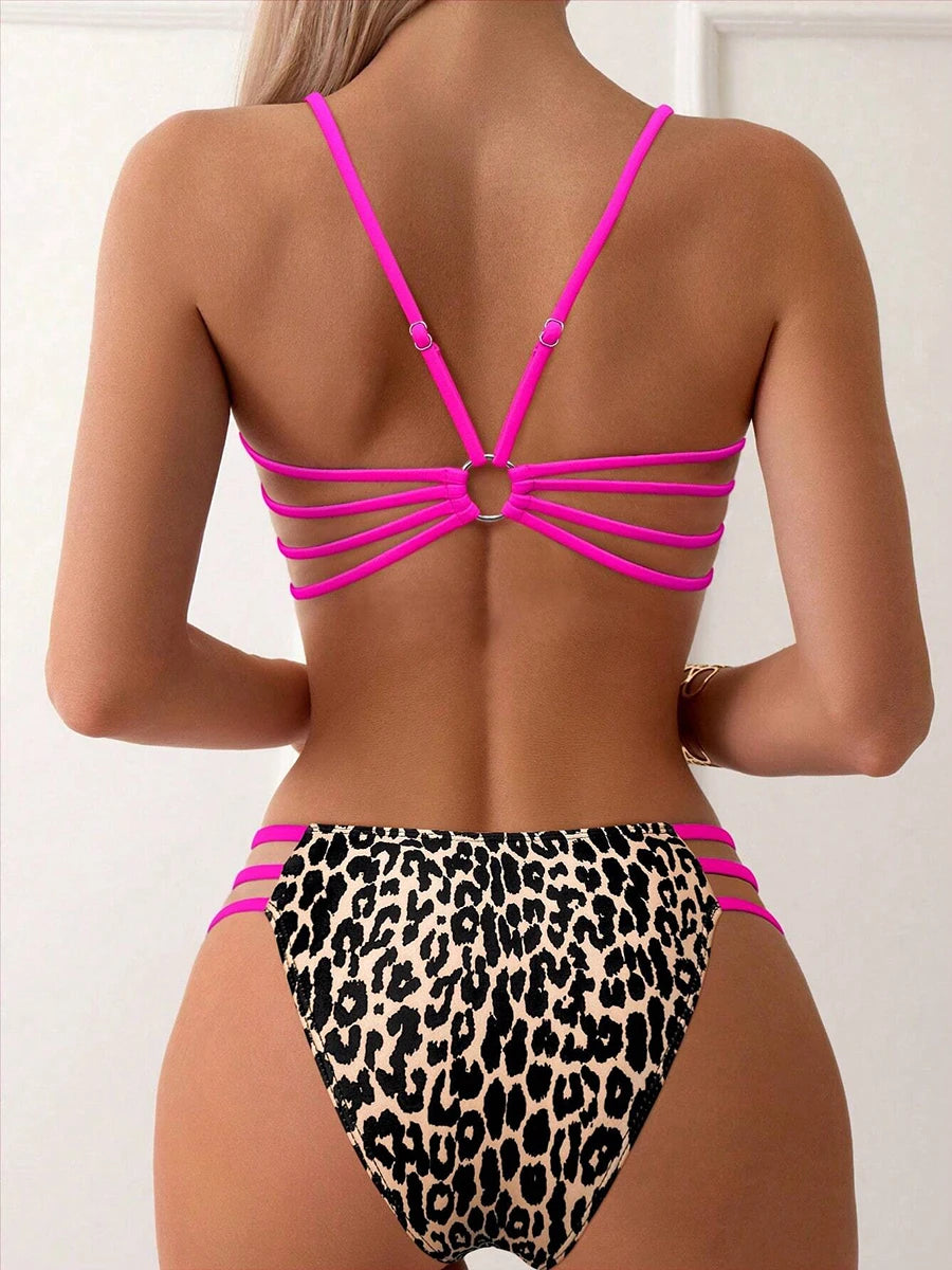 Sexy Leopard Micro Bikini 2025 – High Waist Brazilian Bandeau Set