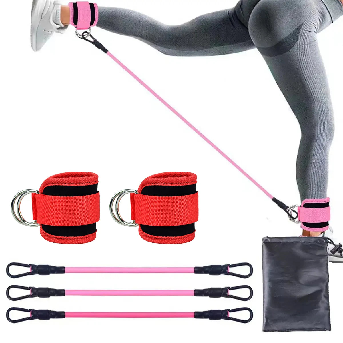 Booty Resistance Band with Ankle Straps