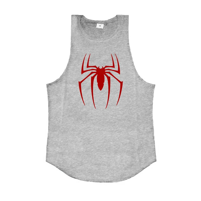 Men's Red Spider Printed Gym Tank Top