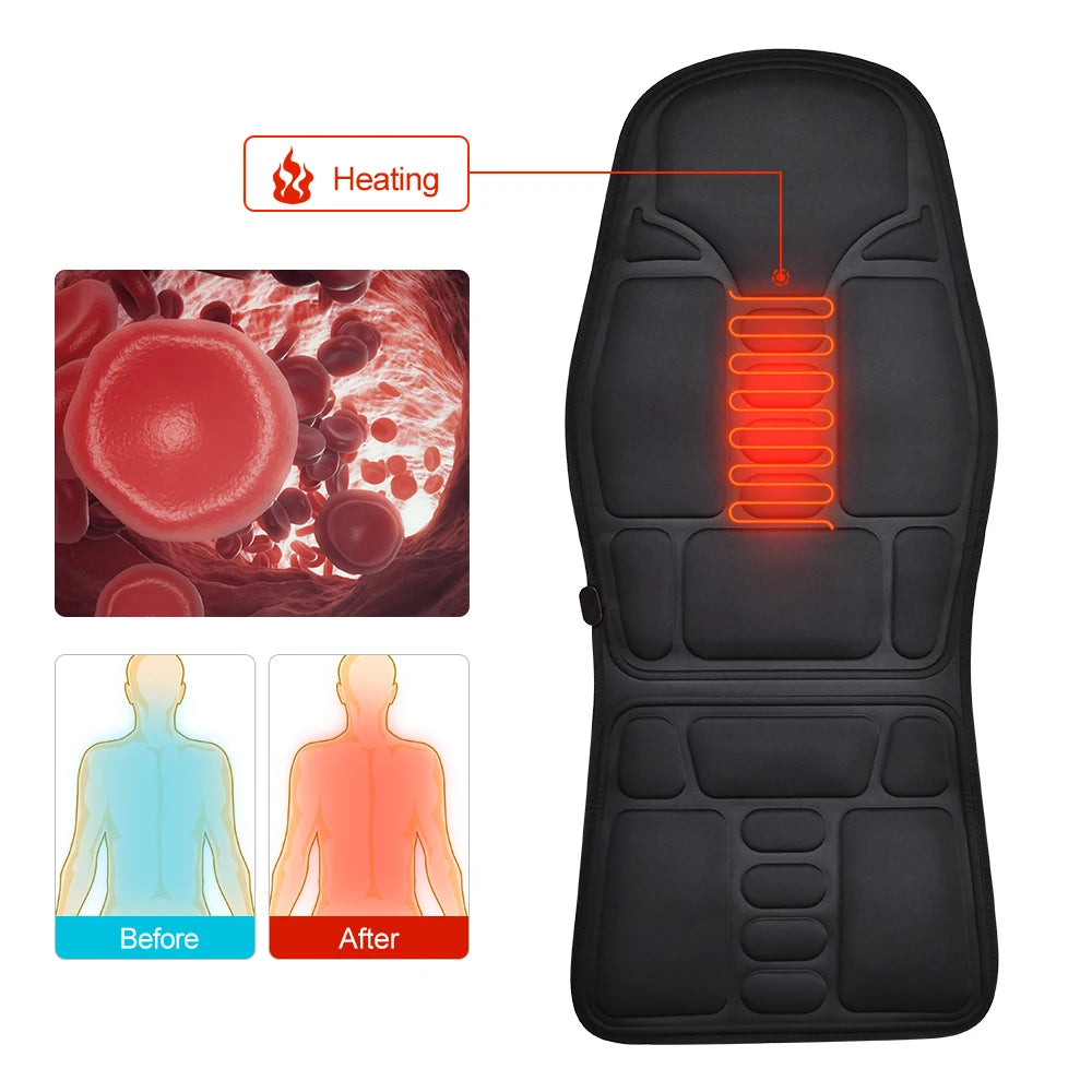 Electric Infrared Back Massager Chair Cushion – Full-Body Relief