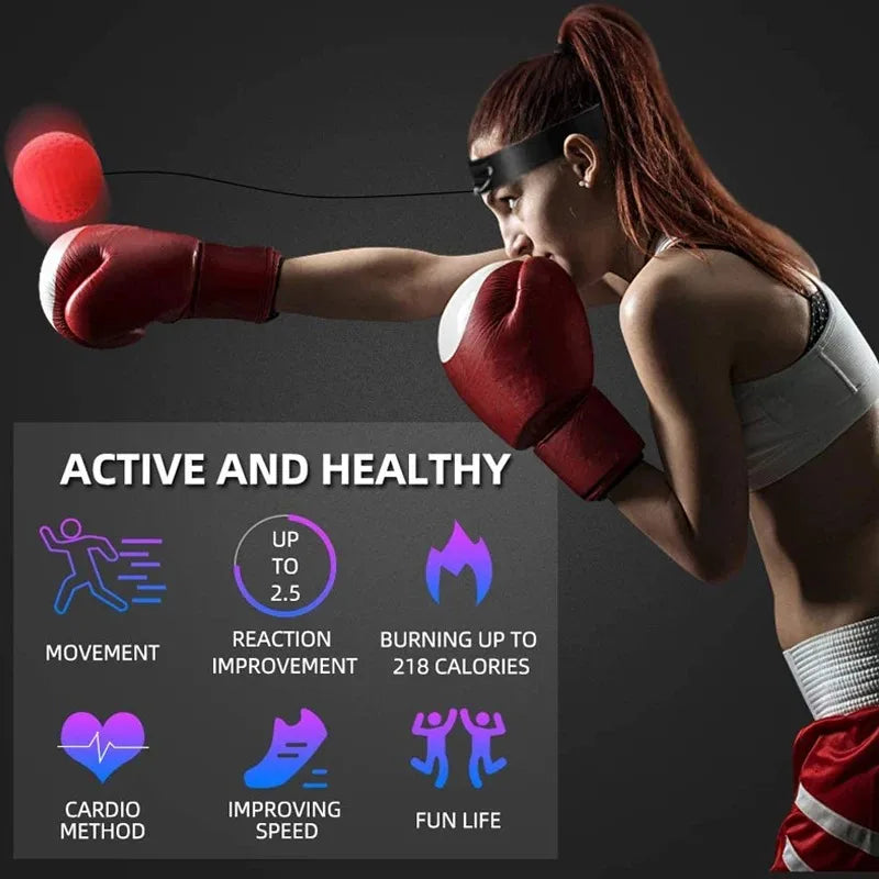 Head-Mounted Boxing Reflex Ball – Speed Punch Trainer