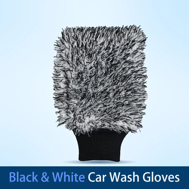 SEAMETAL Microfiber Car Wash Brush & Cleaning Gloves