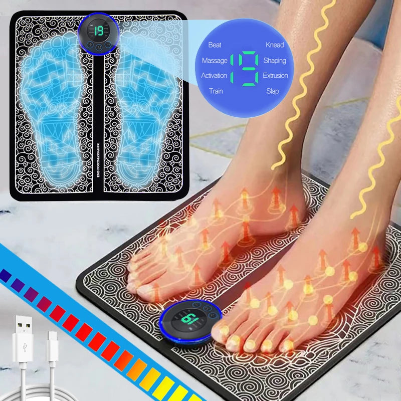 Electric Foot Massager Pad for Muscle Relaxation & Fitness