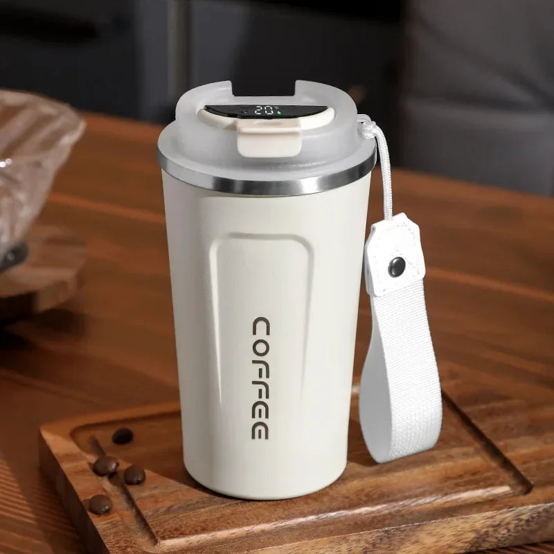 Stainless Steel Thermos Coffee Mug with Temperature Display – 380ml/510ml