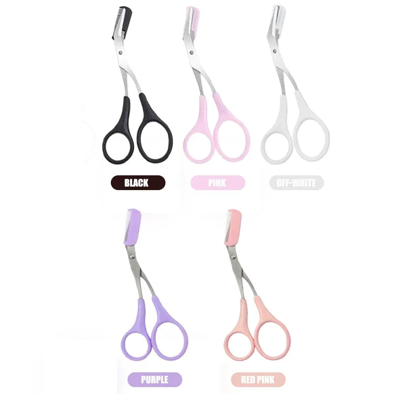 Eyebrow Trimmer Scissors with Comb – Stainless Steel Beauty Tool for Women