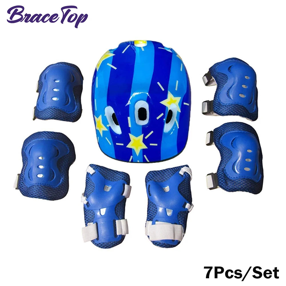 7PCS Kids Protective Gear Set – Knee & Elbow Pads with Wrist Guards