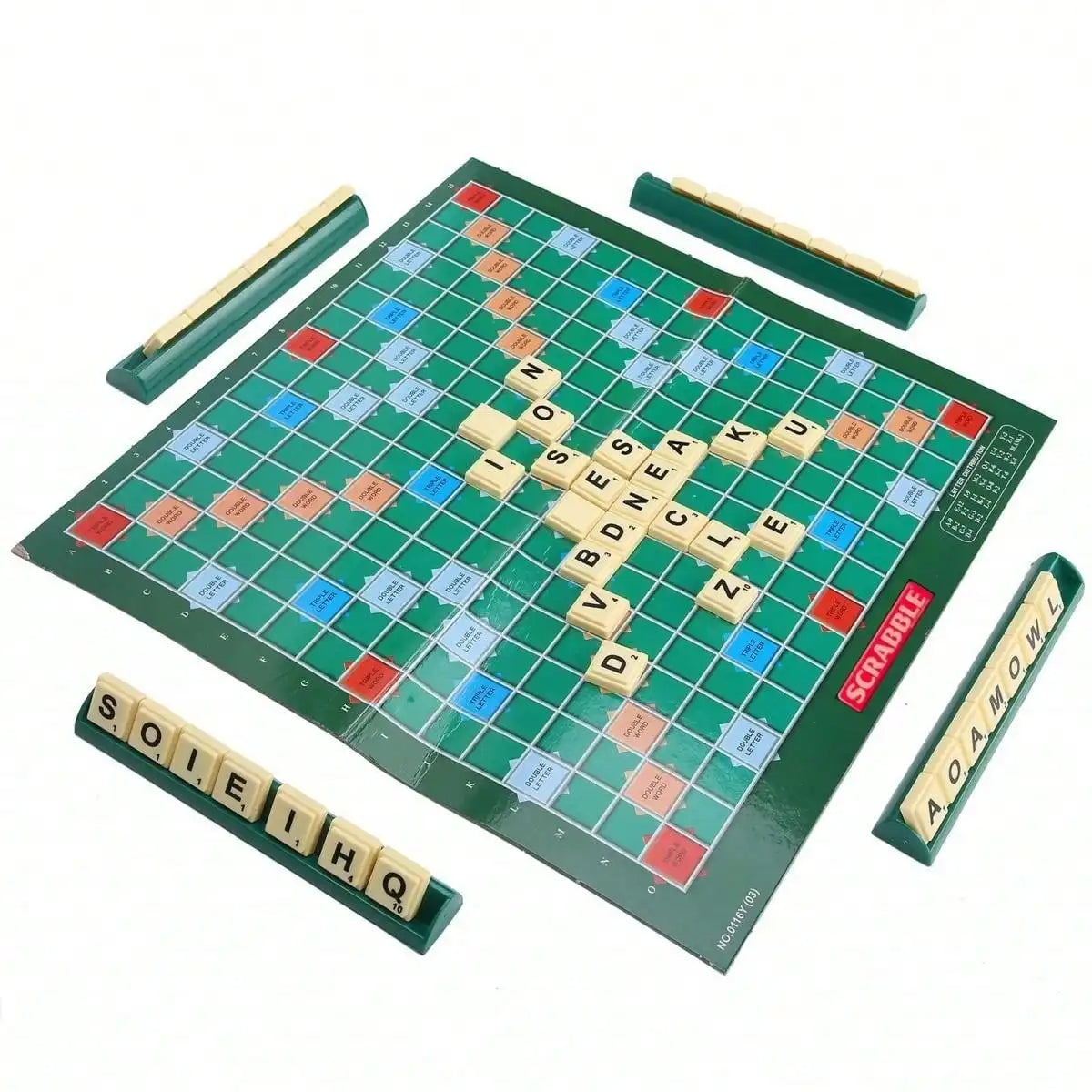 1PCS English Scrabble Solitaire – Fun Alphabet Chess & Jigsaw Board Game for 2-4 Players 🧩