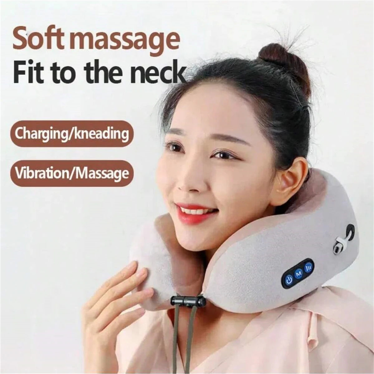 U-Shaped Heated Neck Massage Pillow – Electric Cervical Support