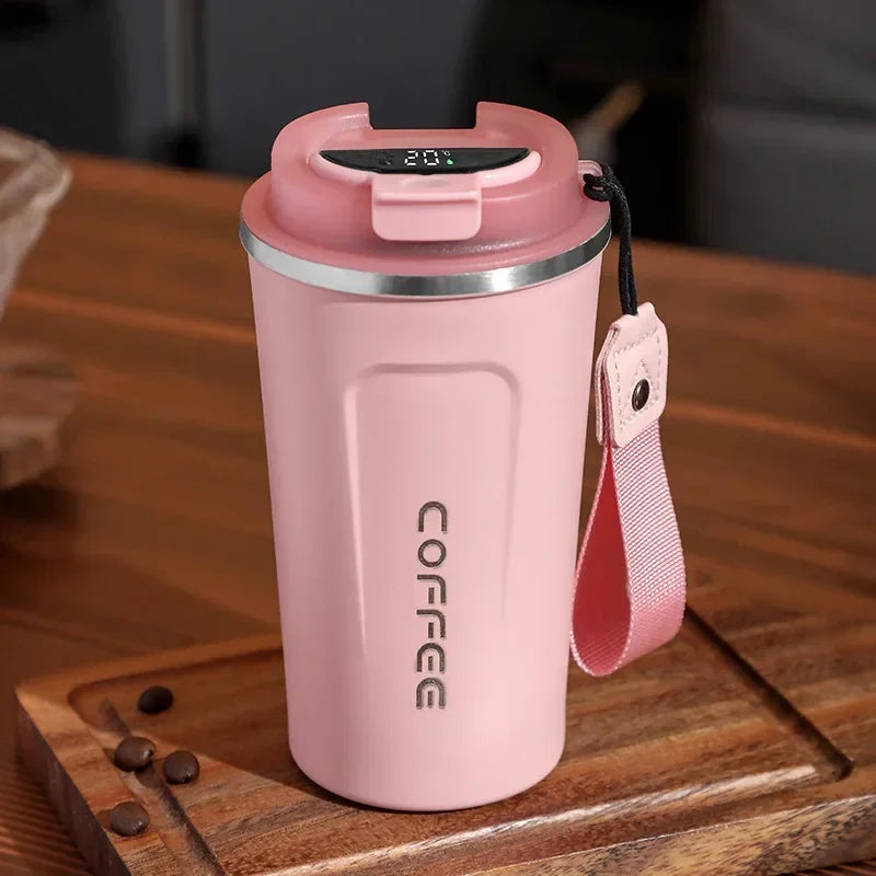 Stainless Steel Thermos Coffee Mug with Temperature Display – 380ml/510ml