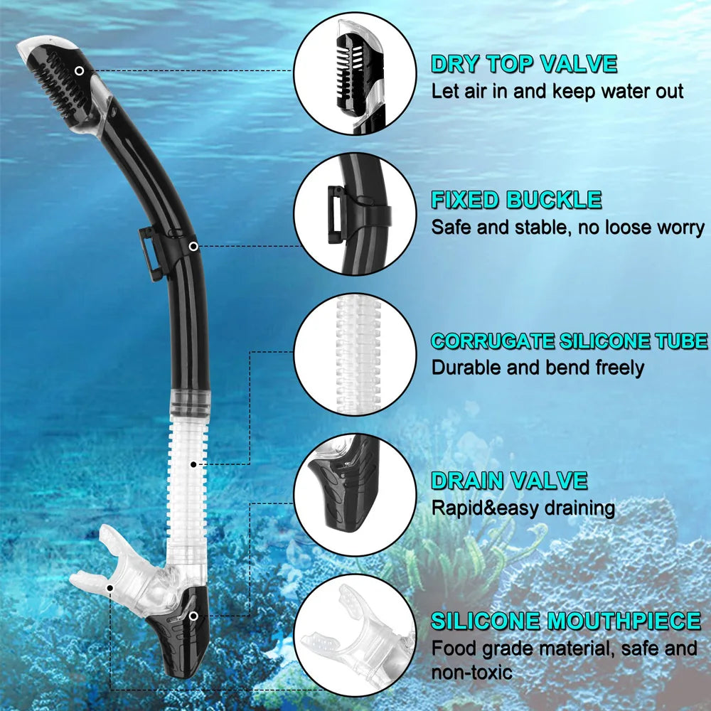 Professional Panoramic Scuba Diving Mask and Snorkel Set for Adults