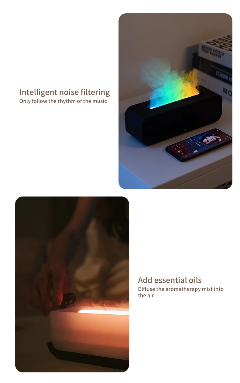 Simulated Flame Aromatherapy Diffuser with Remote Control