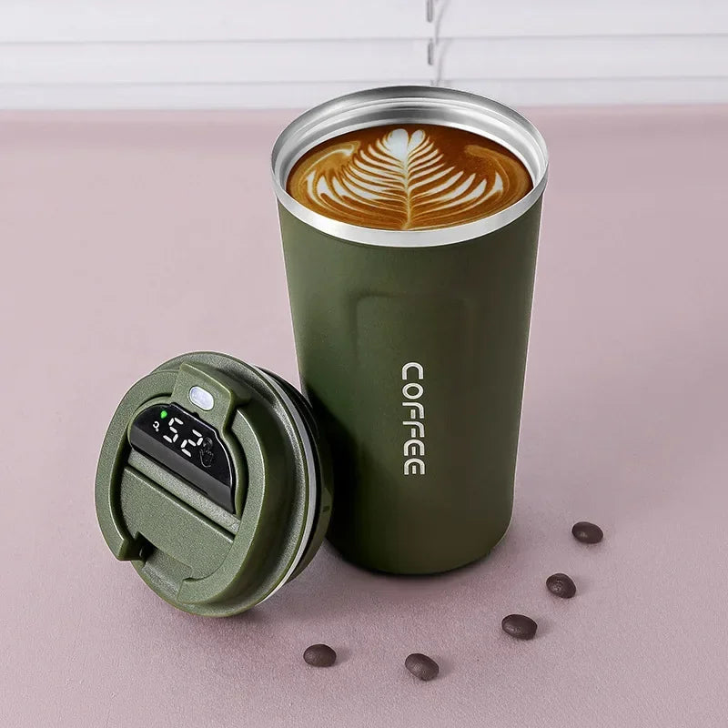 Stainless Steel Thermos Coffee Mug with Temperature Display – 380ml/510ml