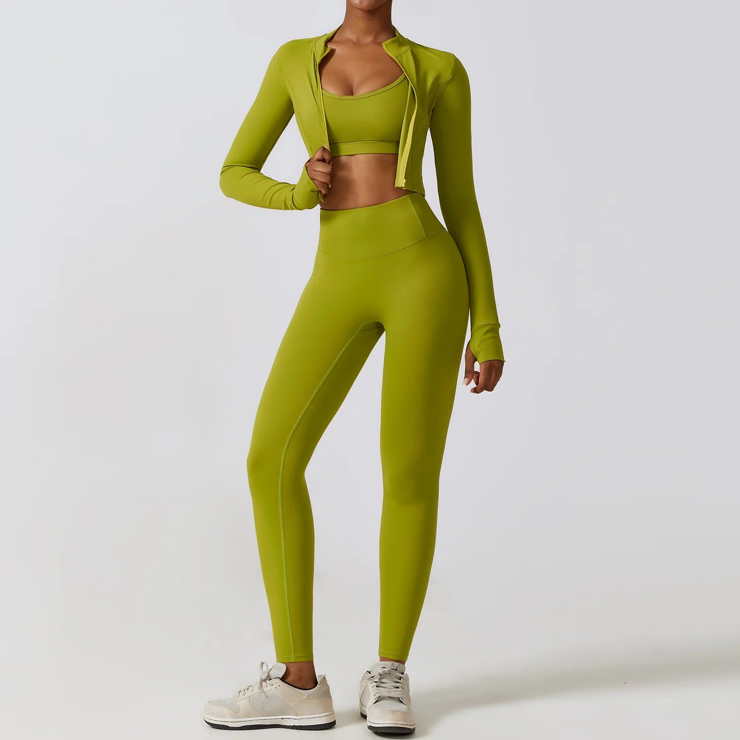 Women's Seamless Yoga Set – Leggings & Crop Top Workout Outfit