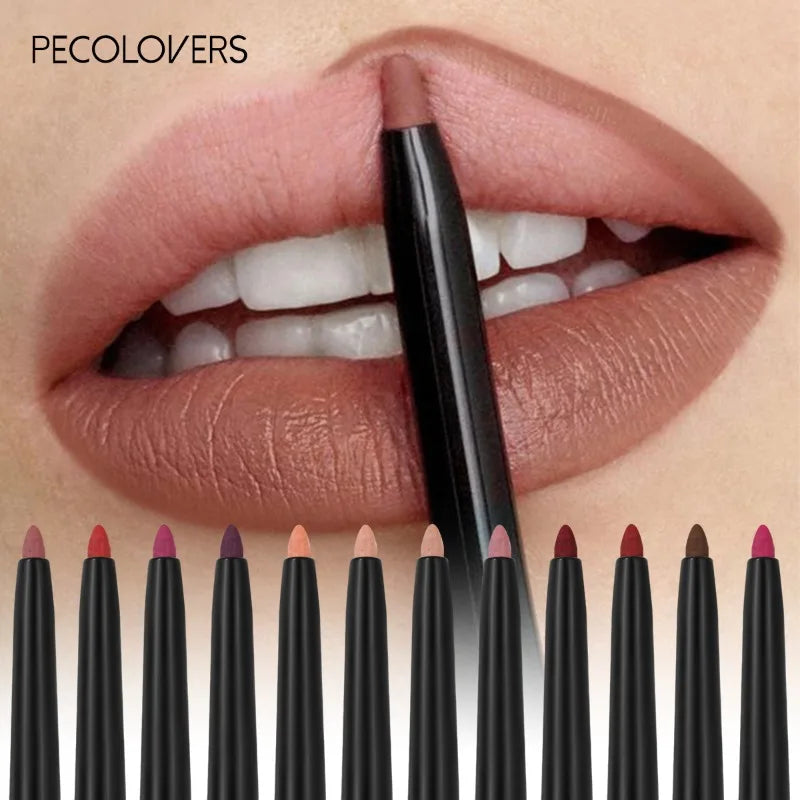 Waterproof Matte Lipliner Pencil - 12 Colors Contour & Tint