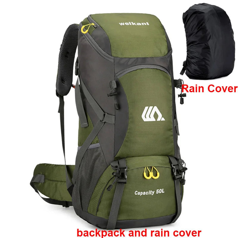 50L Waterproof Travel & Hiking Backpack – Large Capacity