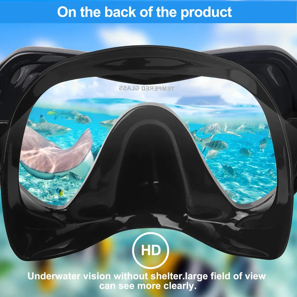 Professional Panoramic Scuba Diving Mask and Snorkel Set for Adults