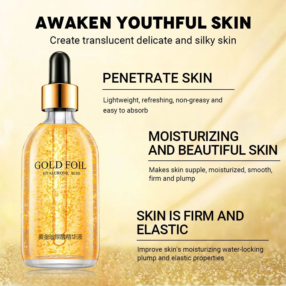 100ml 24K Gold Hyaluronic Acid Face Serum – Anti-Aging & Whitening Essence
