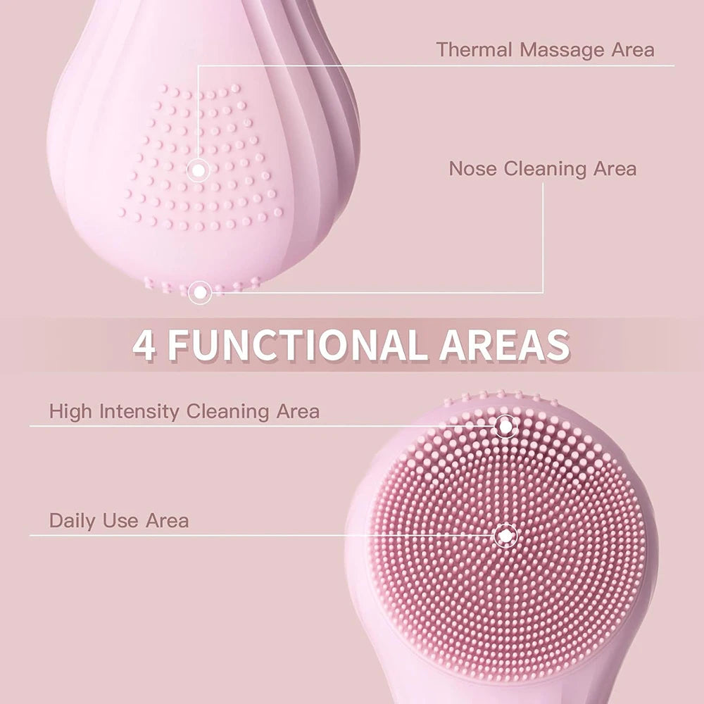 Sonic Waterproof Facial Cleansing Brush – Rechargeable & Exfoliating