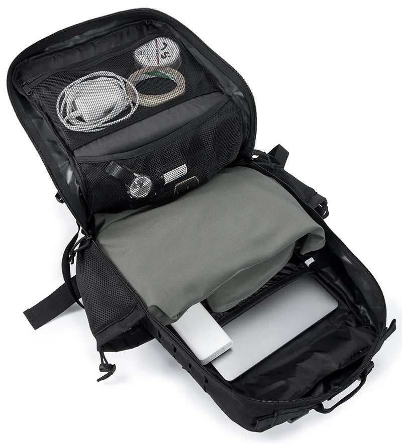 QT&QY 50L Tactical Backpack – MOLLE Survival Rucksack with Bottle Holder