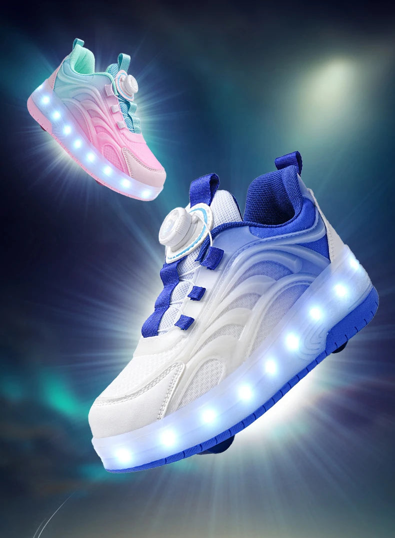 LED Light Roller Skate Shoes for Kids – Glowing Sneakers