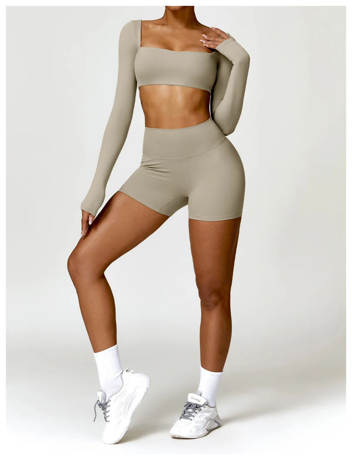 Women's 2PCS Quick-Dry Yoga Set – Long Sleeve Sports Shirt & Leggings