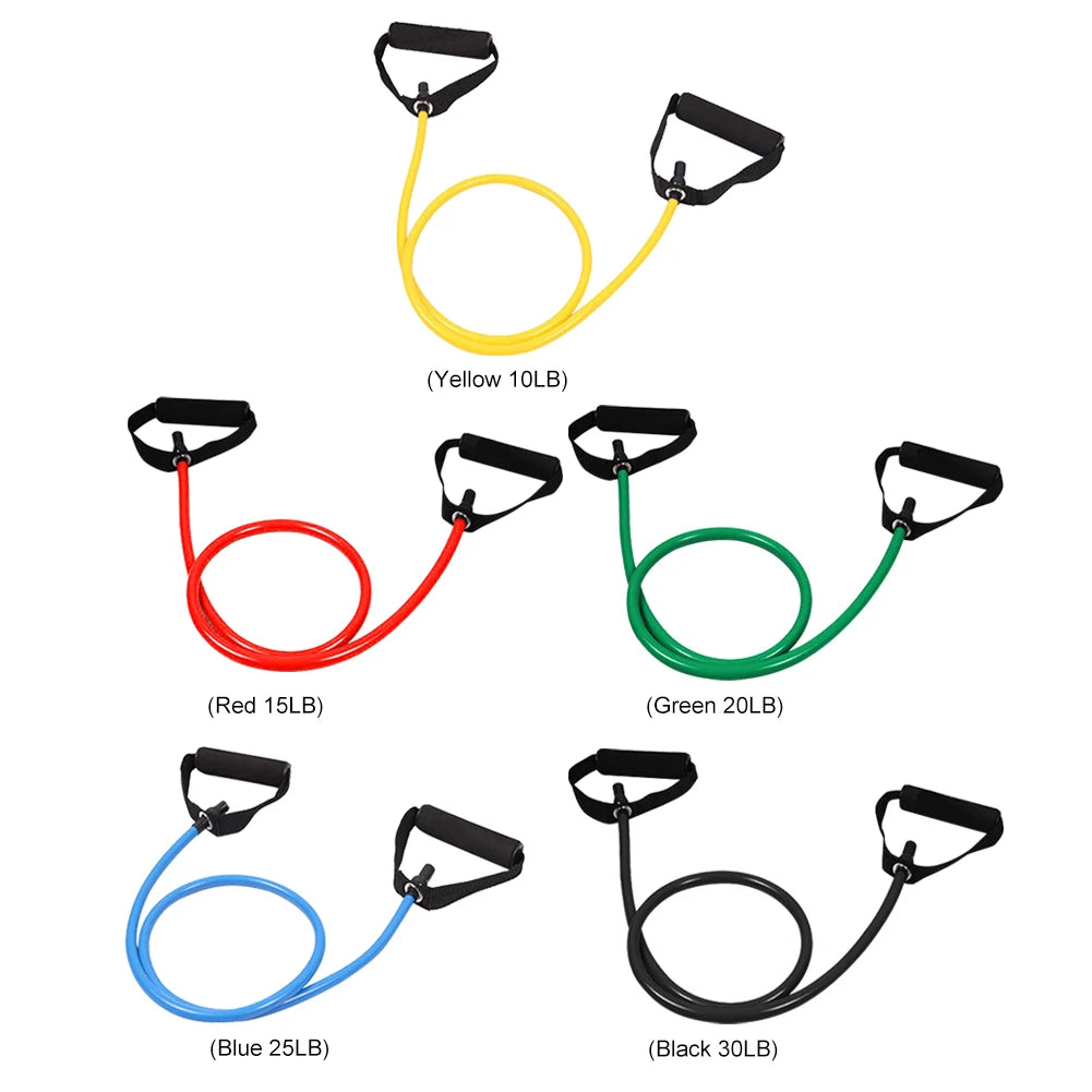 Hot Sale 5 Levels Resistance Yoga Pull Rope Bands with Handles Elastic Sports Bodybuilding Home Gym Muscle Training Fitness Band