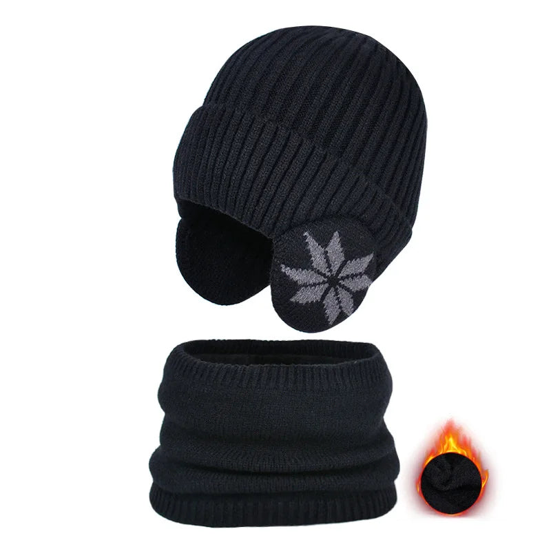 2-Piece Knitted Children Winter Hat & Scarf Set: