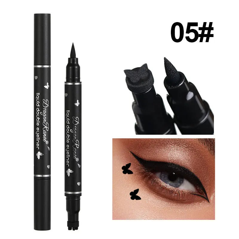 2-in-1 Butterfly & Star Stamp Eyeliner Pen – Waterproof & Long-Lasting