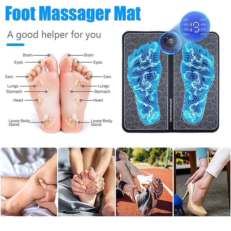 Electric Foot Massager Pad for Muscle Relaxation & Fitness