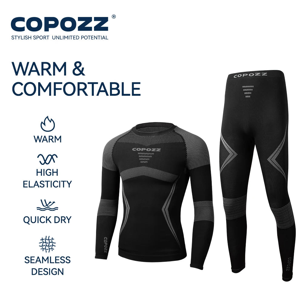 COPOZZ Ski Thermal Underwear Set for Men & Women