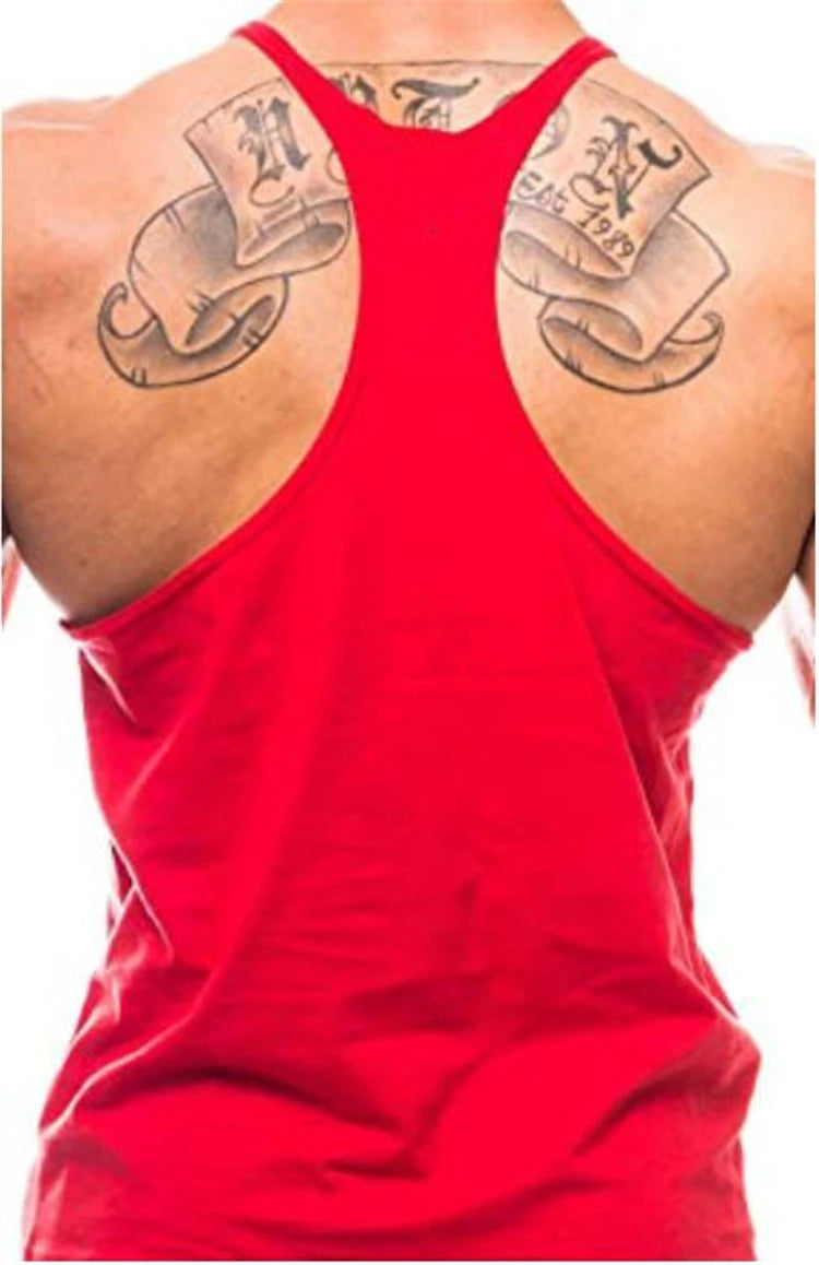 Men's Gym Y-Back Tank Top – Sleeveless Bodybuilding Vest