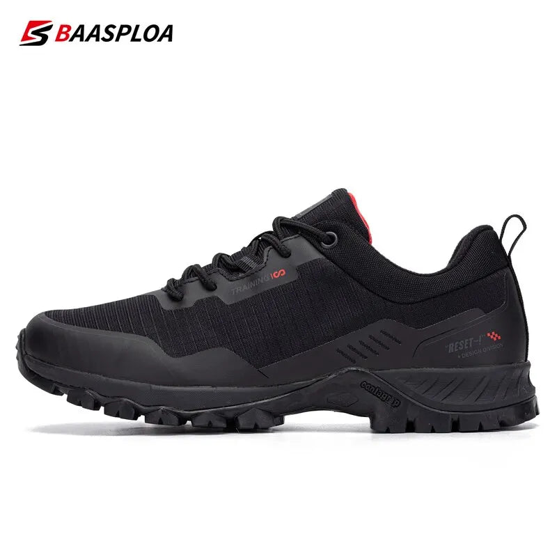 Baasploa Men's Waterproof Hiking Shoes – Anti-Skid Outdoor Sneakers