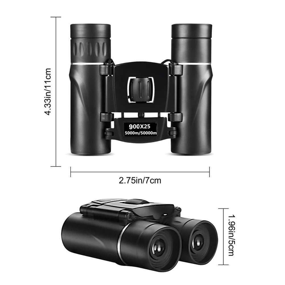 900x25 HD Zoom Binoculars – Portable Long Range BAK4 Telescope for Hunting & Camping