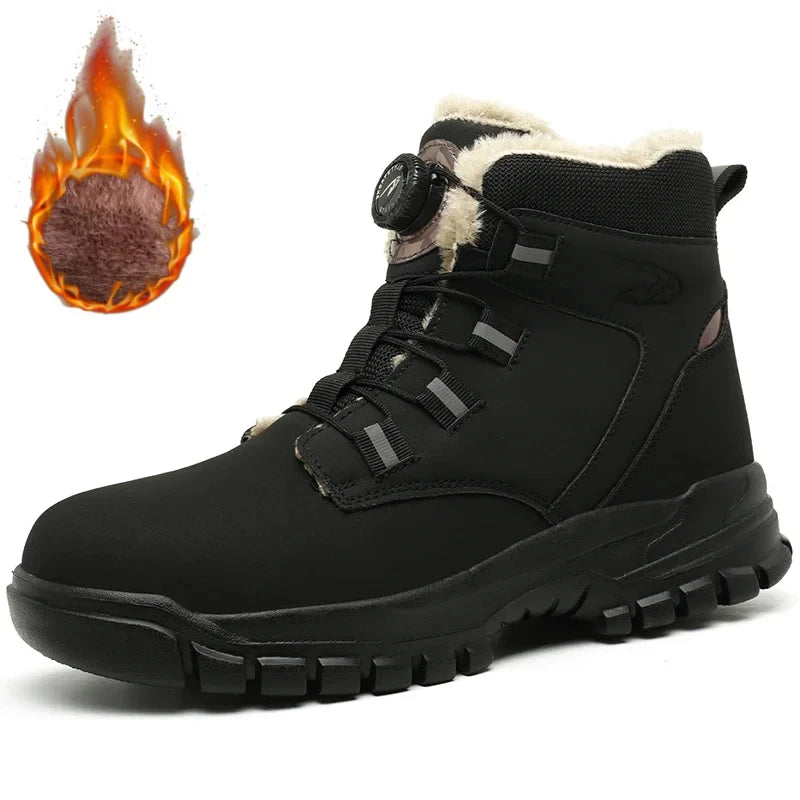 Fashion 2024 Winter Velvet Men Work Safety Shoes: