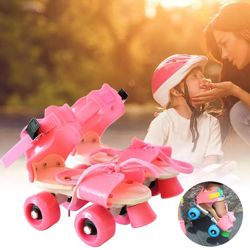 Beginner Roller Skates for Girls – Adjustable Double Row