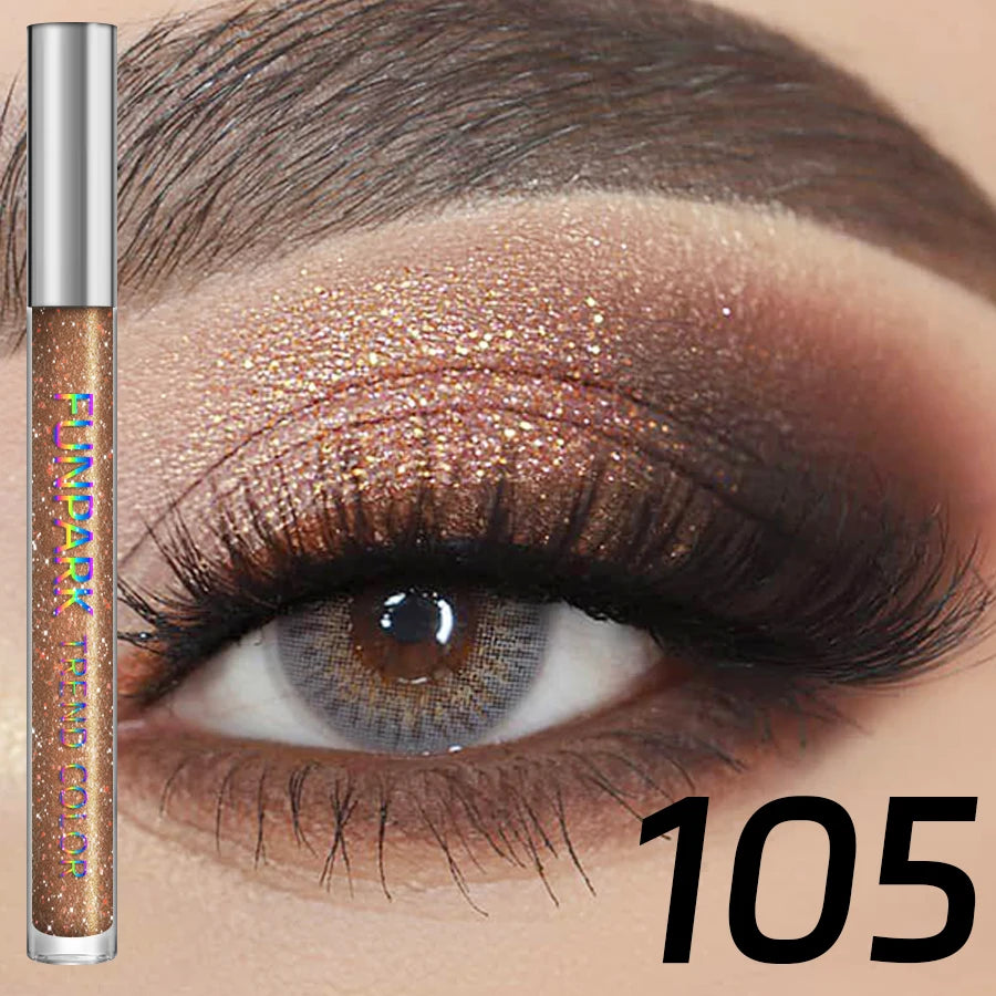 Colorful Liquid Eyeshadow & Glitter Eyeliner – Long-Lasting Shimmer