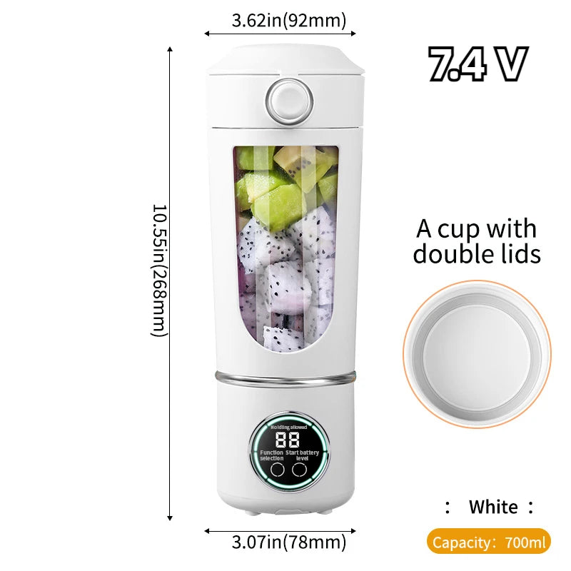 Portable 2-in-1 Blender Bottle – 700ML Smoothie & Juice Maker