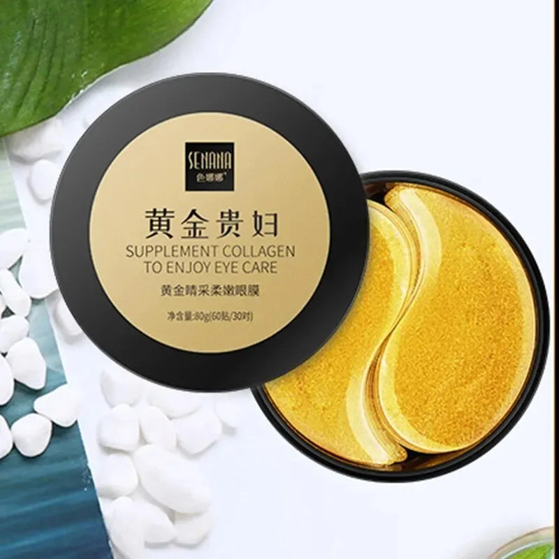 60pcs Golden Collagen Eye Masks – Hydrating & Revitalizing