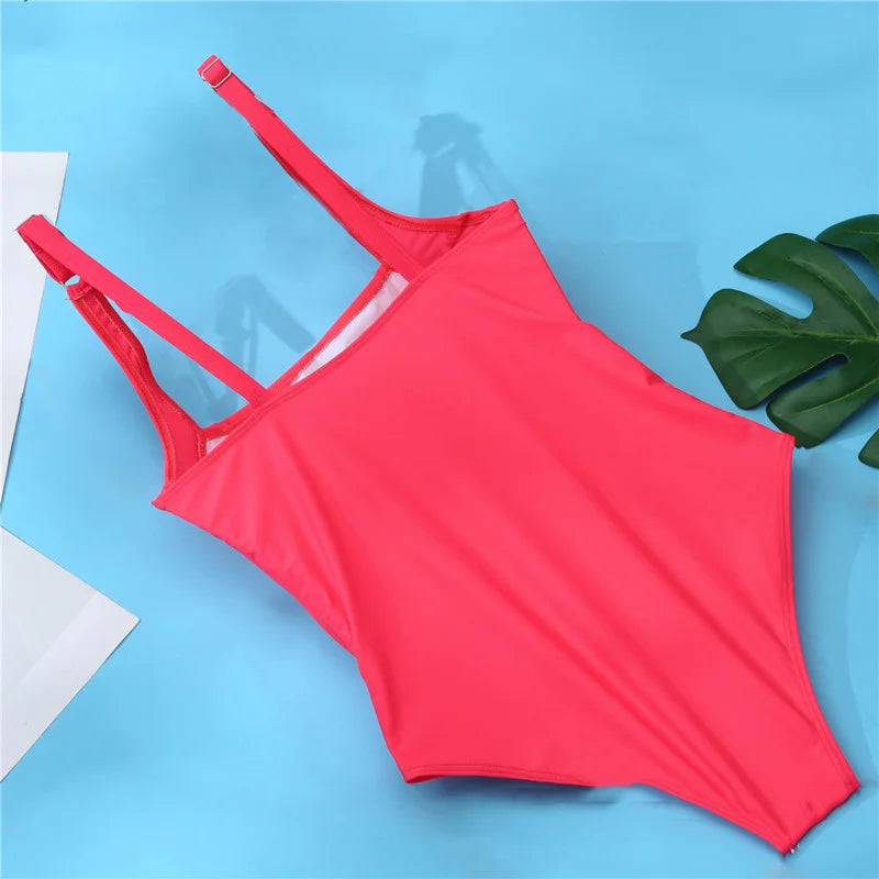 Summer Sexy Plus Size One-Piece Swimsuit – Push-Up & Flattering Fit