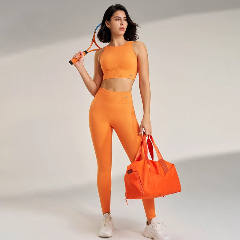 Women's Seamless Yoga Set – High-Waisted Leggings & Top