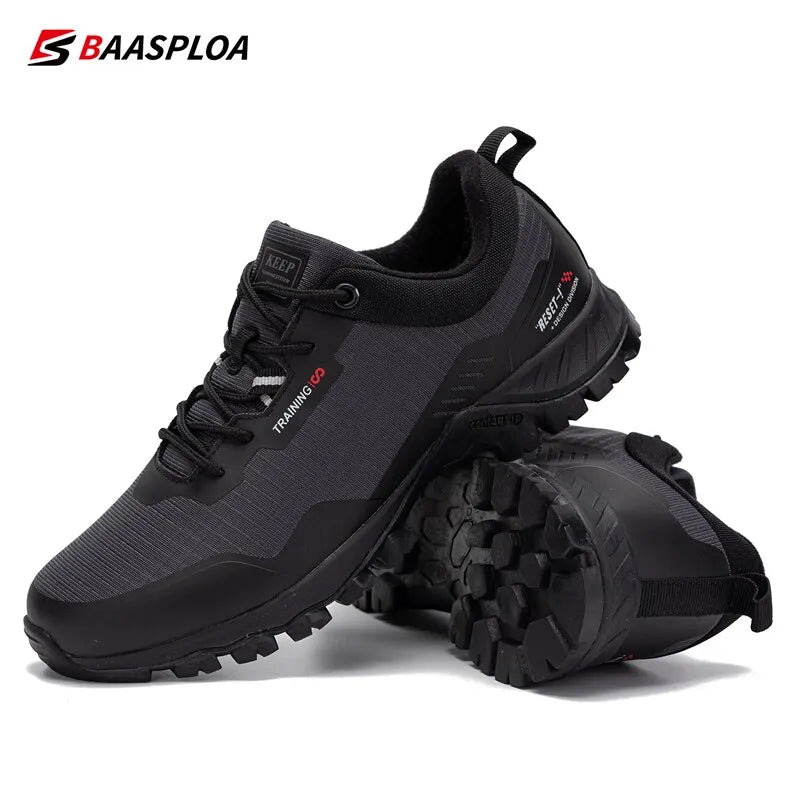 Baasploa Men's Waterproof Hiking Shoes – Anti-Skid Outdoor Sneakers