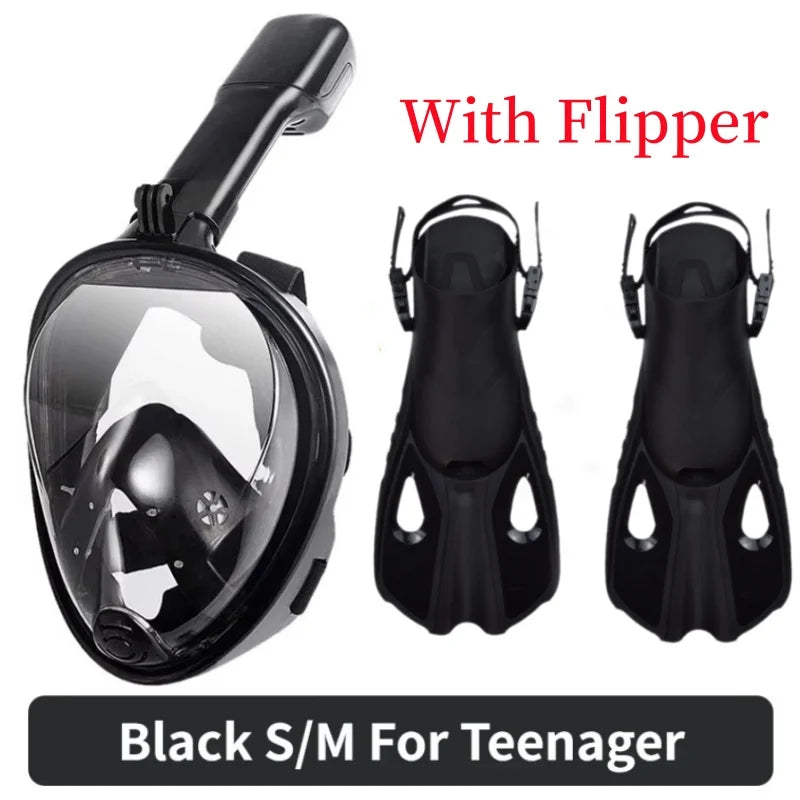 Underwater Anti-Fog Full Face Snorkeling and Diving Mask for Adults and Kids